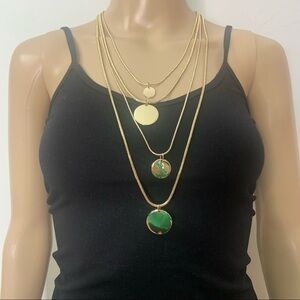 New Ashley Cooper 3 Strand Gold Statement Long Layered Necklace 3 For $30 Sale !